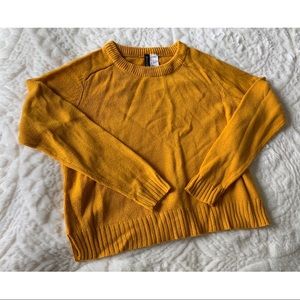 Divided Mustard Yellow Cropped Sweater - 4/$20